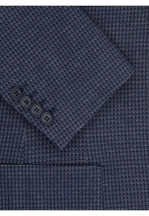 Pako Lorente - PAKO LORENTE - Casualowa marynarka męska w kolorze granatowym. Okazja: na co dzień. Kolor: niebieski. Materiał: poliester, elastan, bawełna. Styl: casual