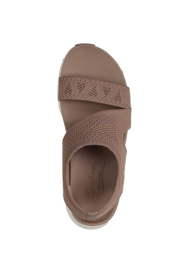 skechers - Sandały Skechers Arch Fit, Kobiety. Okazja: na plażę. Kolor: brązowy. Materiał: materiał. Styl: sportowy