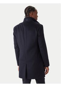 BOSS Płaszcz wełniany H-Hyde 50551078 Granatowy Slim Fit. Kolor: niebieski. Materiał: wełna #3