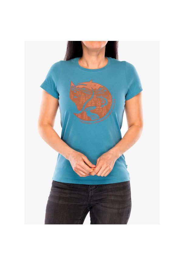 Fjällräven - Koszulka damska Fjallraven Arctic Fox Print T-shirt. Kolor: niebieski. Wzór: nadruk