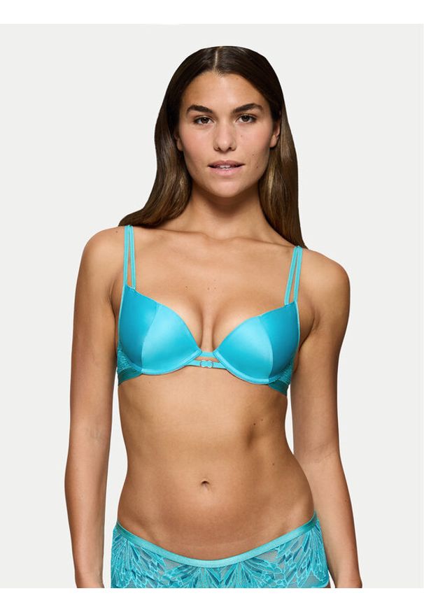 Triumph Biustonosz push-up Crazy Stupid Love 10222374 Niebieski. Kolor: niebieski. Materiał: syntetyk. Rodzaj stanika: push-up