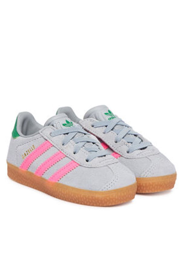 Adidas - adidas Sneakersy Gazelle Comfort Closure Elastic Laces IH6477 Szary. Kolor: szary. Materiał: skóra, zamsz. Model: Adidas Gazelle