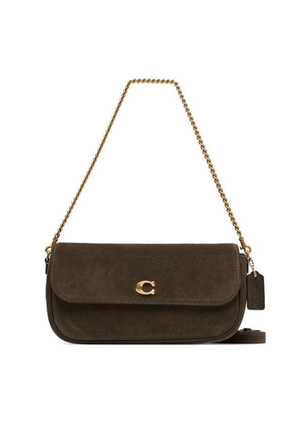 Coach Torebka Brook Flap CCD07 Khaki. Kolor: brązowy. Materiał: skórzane, zamszowe