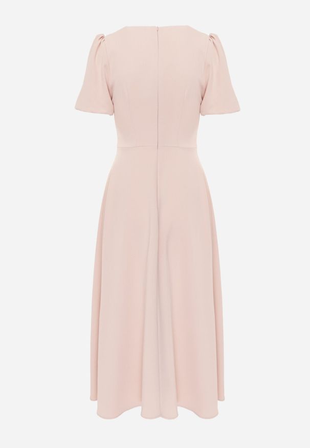 Born2be - Różowa Elegancka Sukienka VICES o Rozkloszowanym Kroju z Krótkim Rękawem Aezith. Okazja: na ślub cywilny, na komunię, na wesele. Kolor: różowy. Długość rękawa: krótki rękaw. Typ sukienki: proste, rozkloszowane. Styl: elegancki