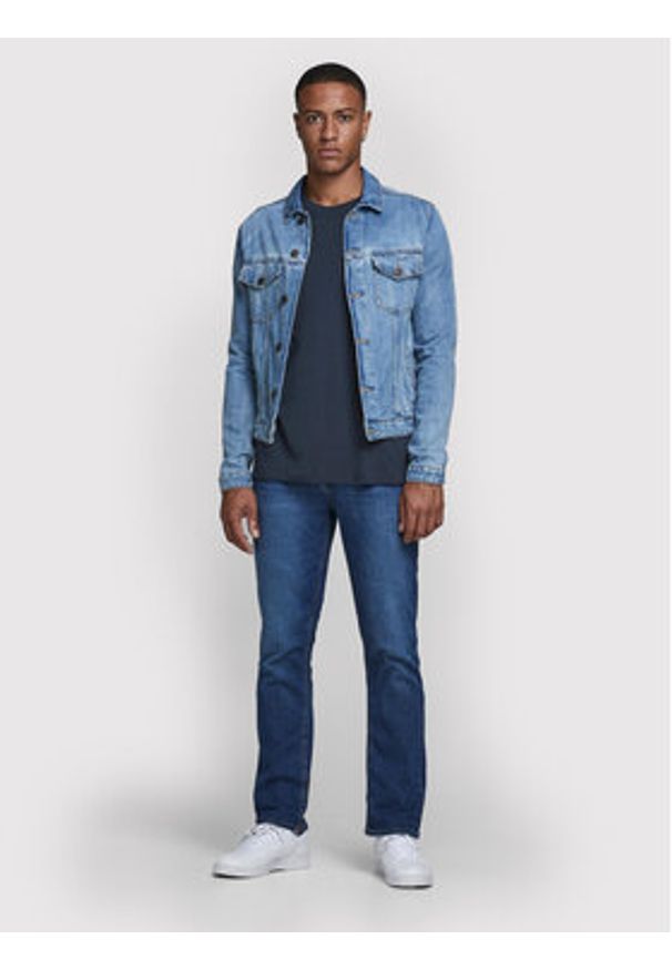 Jack & Jones - Jack&Jones T-Shirt Orrganic Basic 12156101 Granatowy Slim Fit. Kolor: niebieski. Materiał: bawełna
