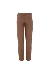 Ochnik - Brązowe lniane spodnie męskie. Kolor: brązowy. Materiał: len