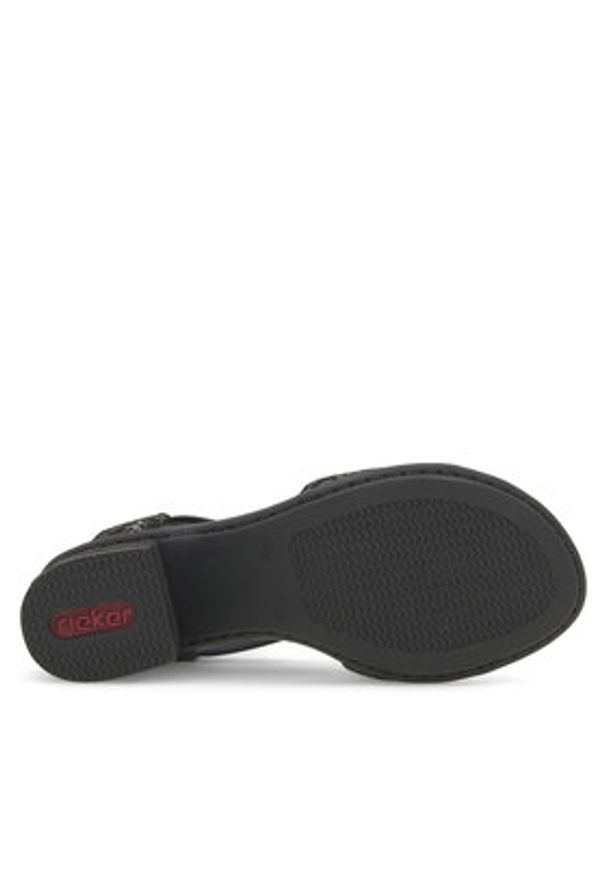 Rieker Sandały 64683-91 Czarny. Kolor: czarny. Materiał: materiał