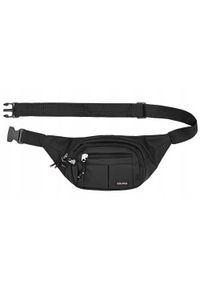 Męska Saszetka na Biodro (Nerka) - Pako Jeans - Czarna. Kolor: czarny. Materiał: poliester #1