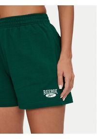 Reebok Szorty sportowe Cl Ae Sm Logo Short 100076254 Zielony Regular Fit. Kolor: zielony. Materiał: bawełna