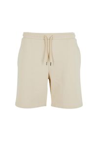 BUILD YOUR BRAND - Ultra Ciężkie Spodenki Dresowe Unisex Dla Dorosłych. Kolor: beżowy. Materiał: dresówka