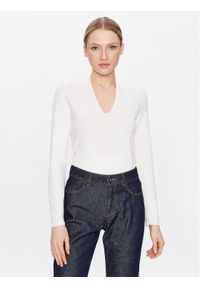 Sisley Sweter 14ETM400H Biały Regular Fit. Kolor: biały. Materiał: wiskoza #1