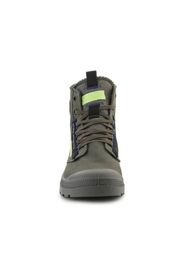 Buty do chodzenia unisex Palladium Pampa HI Recraft. Wysokość cholewki: za kostkę. Zapięcie: sznurówki. Kolor: zielony. Materiał: materiał, syntetyk, tkanina. Szerokość cholewki: normalna. Sport: turystyka piesza