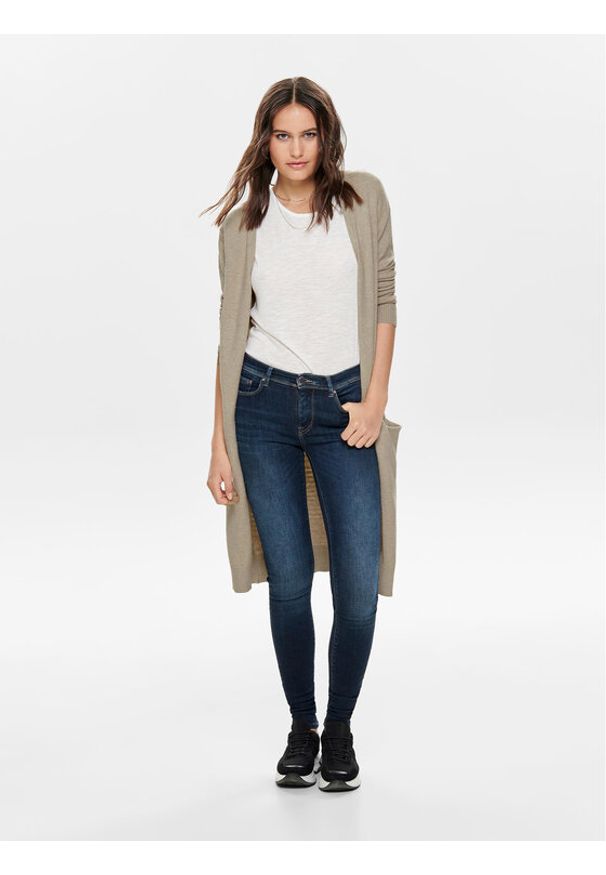 JDY Kardigan 15184979 Beżowy Regular Fit. Kolor: beżowy. Materiał: syntetyk