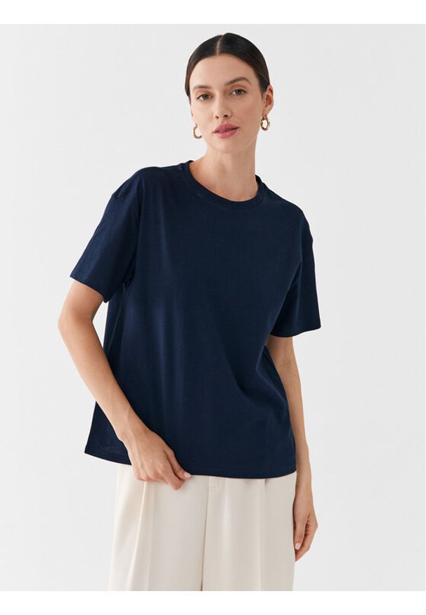 United Colors of Benetton - United Colors Of Benetton T-Shirt 3096D102O Granatowy Regular Fit. Kolor: niebieski. Materiał: bawełna