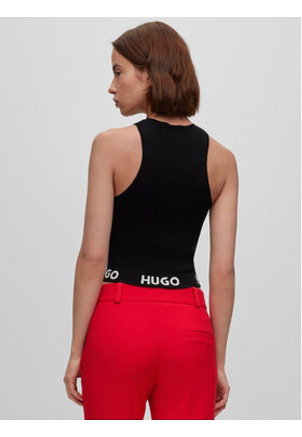 Hugo Top 50493746 Czarny Slim Fit. Kolor: czarny. Materiał: syntetyk