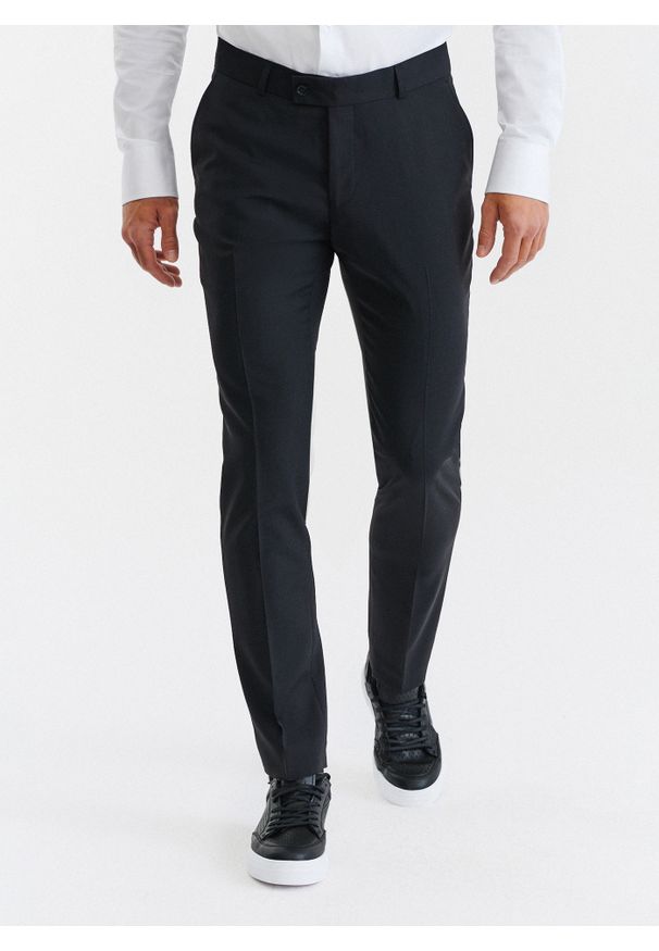 Pako Lorente - PAKO LORENTE – Spodnie garniturowe P22WF-6G-039-C-S. Materiał: poliester, lycra, wełna. Wzór: gładki