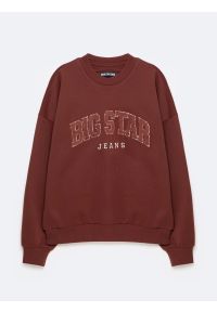 Big-Star - Bluza damska z logo BIG STAR bordowa Rubeka 604. Kolor: czerwony. Materiał: bawełna, materiał. Sezon: zima, jesień. Styl: retro, klasyczny #6