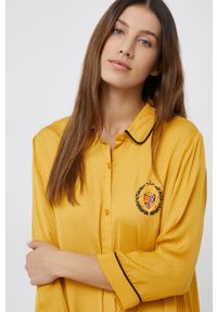 DKNY - Dkny - Koszulka nocna. Kolor: żółty. Materiał: tkanina #6