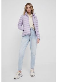 Blauer kurtka damska kolor fioletowy przejściowa. Kolor: fioletowy. Materiał: materiał, włókno. Wzór: gładki