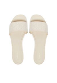 Calvin Klein Klapki Flat Slide Jacq HW0HW02388 Écru. Kolor: kremowy. Materiał: materiał #3