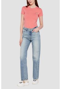 Guess - GUESS Różowy damski t-shirt Mini. Kolor: różowy #3