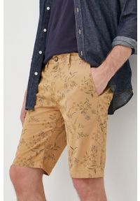 Pepe Jeans szorty bawełniane MC QUEEN SHORT GARDEN męskie kolor beżowy. Kolor: beżowy. Materiał: bawełna