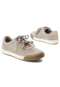 Big-Star - Sneakersy damskie Big Star, cholewka z połączenia materiału tekstylnego i skóry naturalnej sznurowany fason miękka wyściółka, beżowe, UU274001. Okazja: do pracy, na co dzień, na spacer. Zapięcie: sznurówki. Kolor: beżowy. Materiał: materiał, skóra. Szerokość cholewki: normalna. Sport: turystyka piesza #2