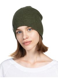 ROBERT KUPISZ - Zielona czapka FOREVER BEANIE. Kolor: zielony. Materiał: wełna. Wzór: aplikacja #1