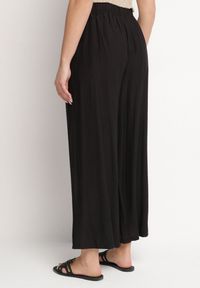 Born2be - Czarne Szerokie Spodnie Typu Palazzo z Wysokim Stanem Varlevi. Okazja: na co dzień. Stan: podwyższony. Kolor: czarny. Styl: elegancki, casual #6