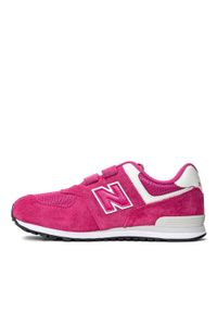 Buty sportowe dziecięce New Balance 574 (YV574ERL). Okazja: na co dzień, na uczelnię. Kolor: różowy. Materiał: guma, koronka. Szerokość cholewki: normalna. Model: New Balance 574 #6