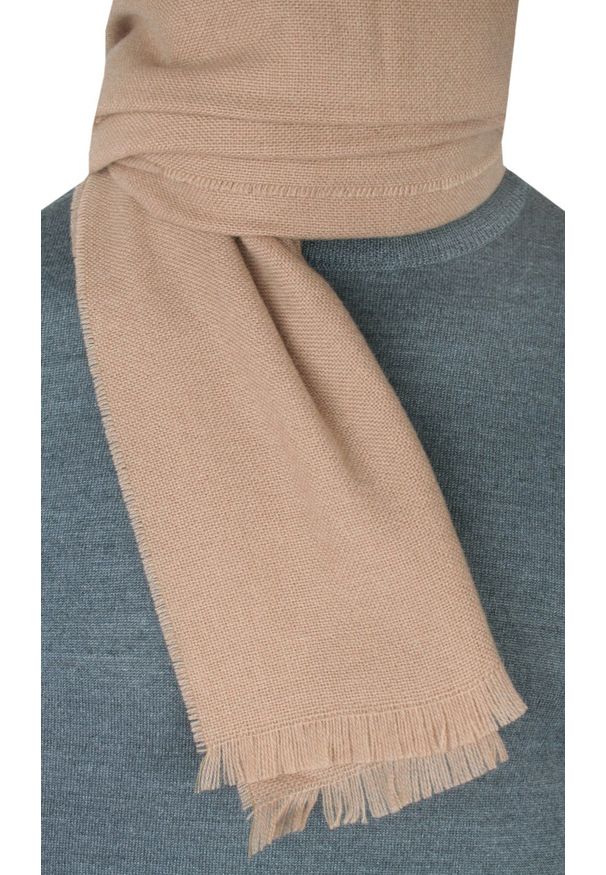 Delikatny i Ciepły Szal z Kaszmiru - V. Fraas - Jasny Karmel. Kolor: beżowy, brązowy, wielokolorowy. Materiał: kaszmir. Sezon: lato. Styl: elegancki