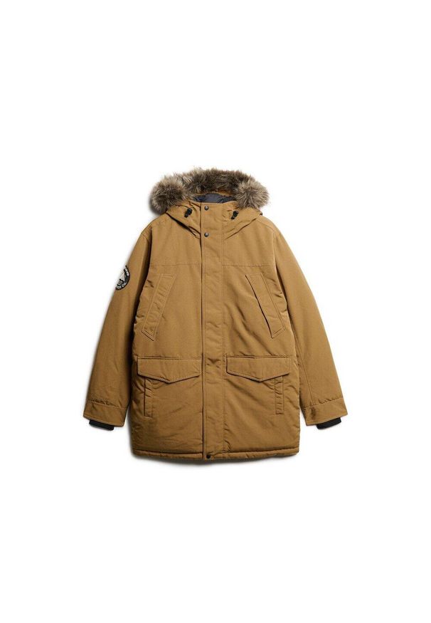 Parka z syntetycznym futrem Superdry Everest. Okazja: na co dzień. Kolor: brązowy. Materiał: syntetyk, futro. Sezon: zima. Styl: casual, elegancki