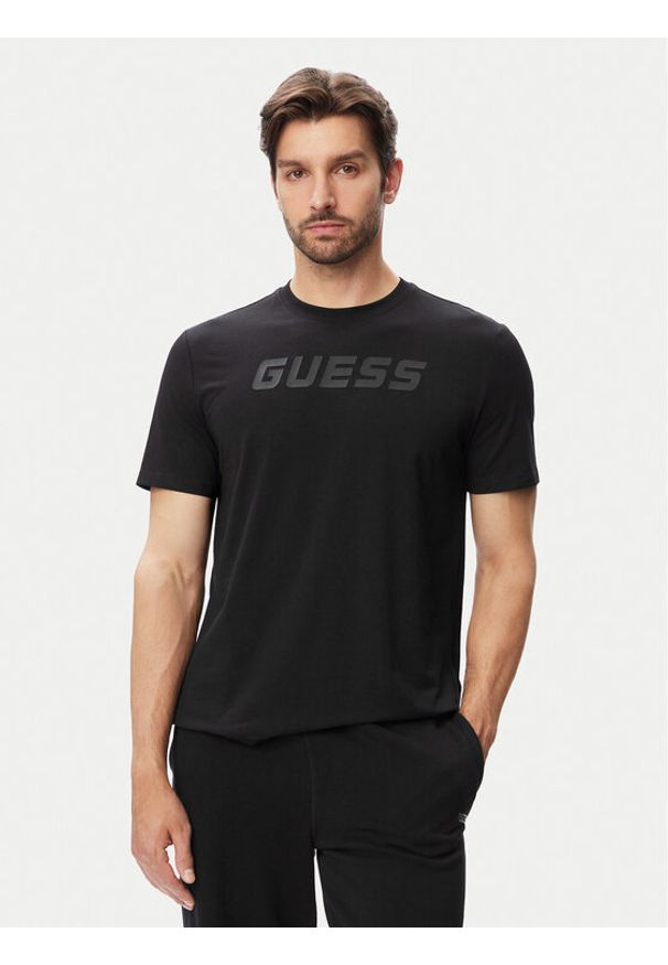 Guess T-Shirt Z6YI26 K5090 Czarny Regular Fit. Kolor: czarny. Materiał: bawełna