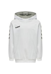 Bluza sportowa z kapturem dla dzieci Hummel Go Kids Cotton Hoodie. Typ kołnierza: kaptur. Kolor: biały. Sport: joga i pilates