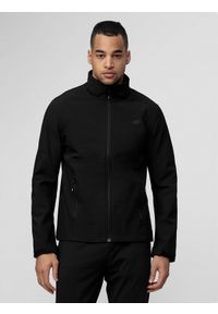 4f - Bluza treningowa rozpinana z kapturem męska. Typ kołnierza: kaptur. Kolor: czarny. Długość rękawa: raglanowy rękaw. Sport: fitness #1