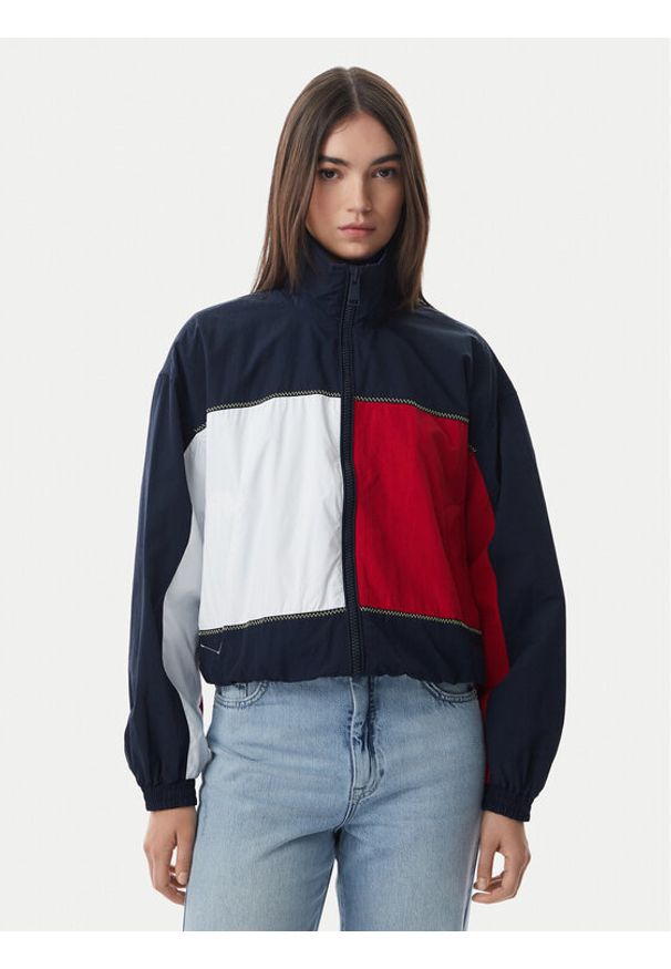 Tommy Jeans Kurtka przejściowa Flag DW0DW22914 Granatowy Regular Fit. Kolor: niebieski. Materiał: syntetyk