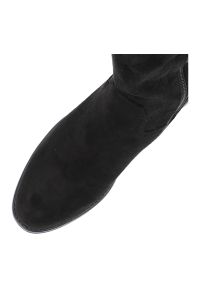 Czarne Kozaki S.Barski Eleganckie Obuwie Damskie. Okazja: na co dzień. Wysokość cholewki: przed kolano. Kolor: czarny. Materiał: skóra ekologiczna, materiał. Szerokość cholewki: normalna. Styl: elegancki