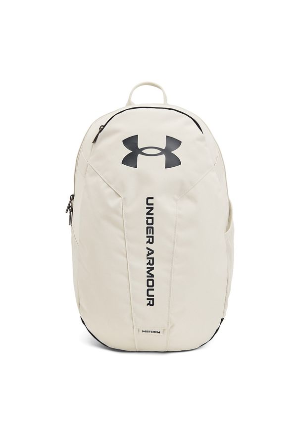 Plecak treningowy uniseks Under Armour UA Hustle Lite Backpack - beżowy. Kolor: beżowy. Materiał: nylon, poliester. Wzór: paski