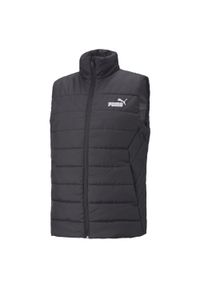 Puma - Męska wyściełana kamizelka Essentials PUMA Black. Kolor: czarny. Materiał: syntetyk, tkanina, skóra. Sport: bieganie