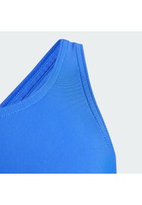 Adidas - Solid Small Logo Swimsuit. Kolor: biały, niebieski, wielokolorowy