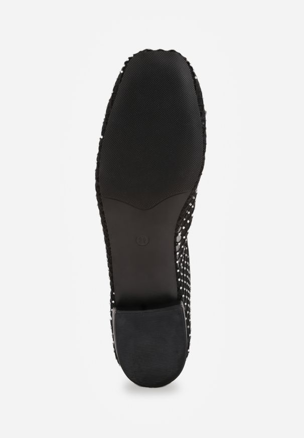 Renee - Czarne Balerinki ze Skórzaną Wkładką Siateczkową Cholewką Kokardą i Cyrkoniami Dorixa. Okazja: na co dzień. Kolor: czarny. Materiał: skóra. Szerokość cholewki: normalna. Styl: casual