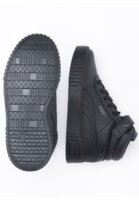 Sneakersy dziecięce czarne Puma Carina 2.0 MID PS. Zapięcie: pasek. Kolor: czarny. Materiał: materiał, skóra, guma. Szerokość cholewki: normalna. Sezon: lato #3