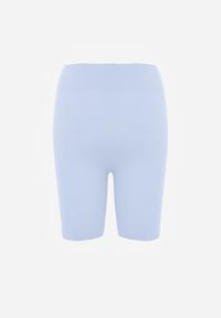 Born2be - Niebieskie Szorty Kolarki z Wysokim Stanem o Modelującym Fasonie Kimolodia. Okazja: na co dzień. Stan: podwyższony. Kolor: niebieski. Styl: casual #7