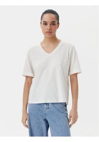 Liu Jo Sport T-Shirt TA5175 JS923 Écru Regular Fit. Materiał: bawełna. Styl: sportowy