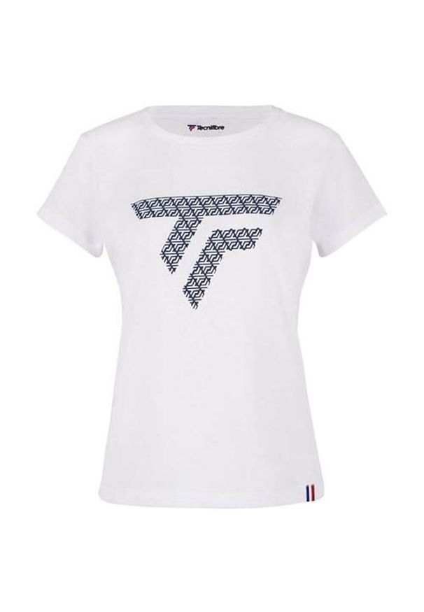 TECNIFIBRE - Koszulka sportowa damska Tecnifibre 22WTRTW23. Kolor: biały. Długość rękawa: krótki rękaw. Długość: krótkie