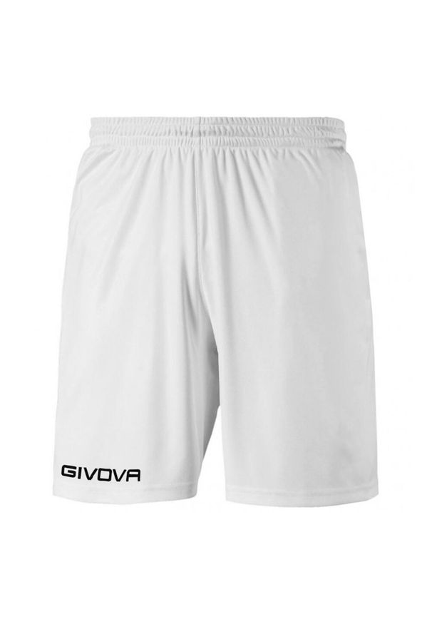 Givova - Męskie Spodenki Capo Z Haftowanym Logo. Kolor: biały. Wzór: haft. Sport: turystyka piesza