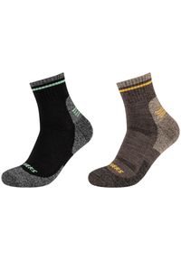 skechers - Skarpetki sportowe dla dorosłych 2PPK Men Trail Wool Quarter Socks. Kolor: szary #1