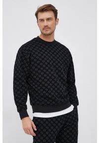 Karl Lagerfeld Bluza bawełniana kolor czarny wzorzysta. Okazja: na co dzień. Kolor: czarny. Materiał: bawełna. Styl: casual #6