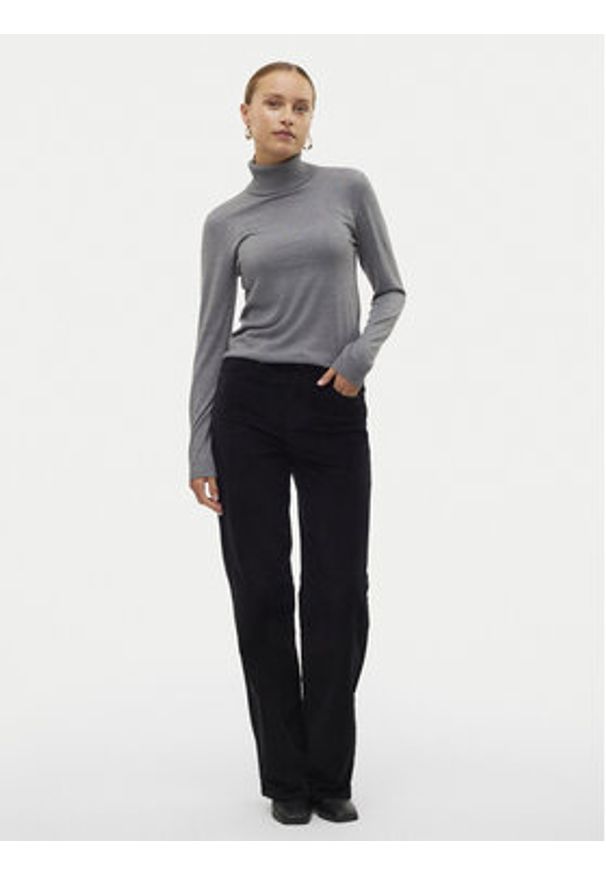 Vero Moda Golf Iris 10320450 Szary Slim Fit. Typ kołnierza: golf. Kolor: szary. Materiał: syntetyk