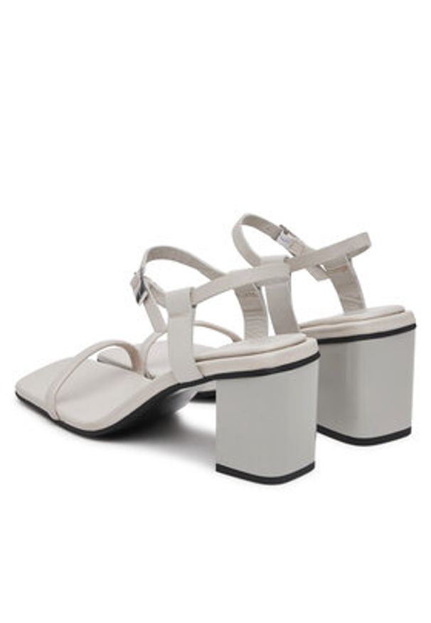 Calvin Klein Sandały Block Heel Sandal 75 Lth HW0HW02650 Szary. Kolor: szary. Materiał: skóra